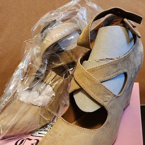 Tan Wedge Suede Shoe